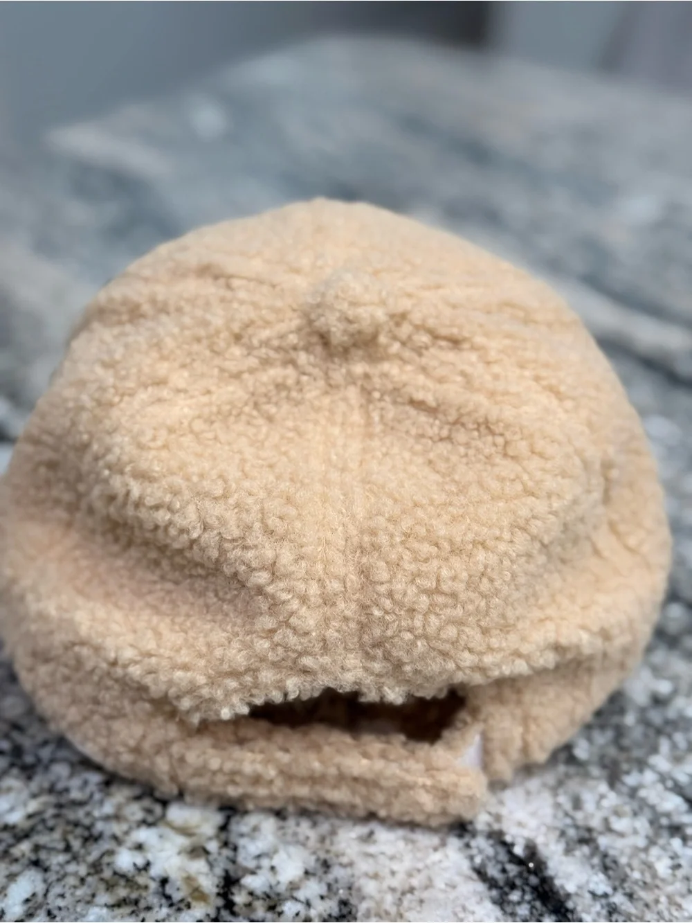 New Cozy Sherpa Baseball Cap - Cream